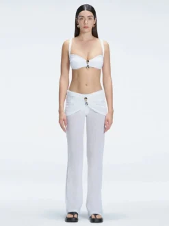 Angelique White High Waist Beach Pant