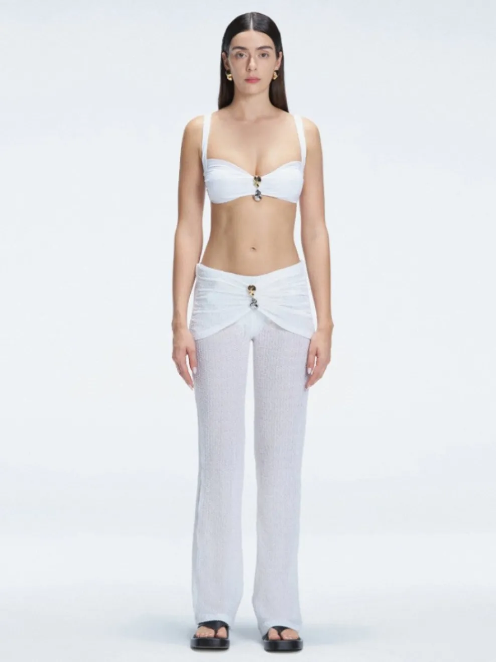 Angelique White High Waist Beach Pant