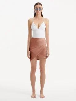 Antonia Brown Satin Skirt