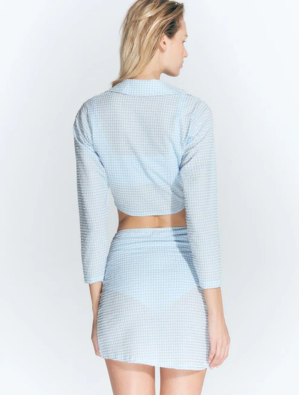 Antonia Gingham Baby Blue Skirt