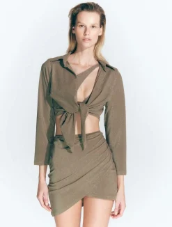 Antonia Shiny Green Skirt