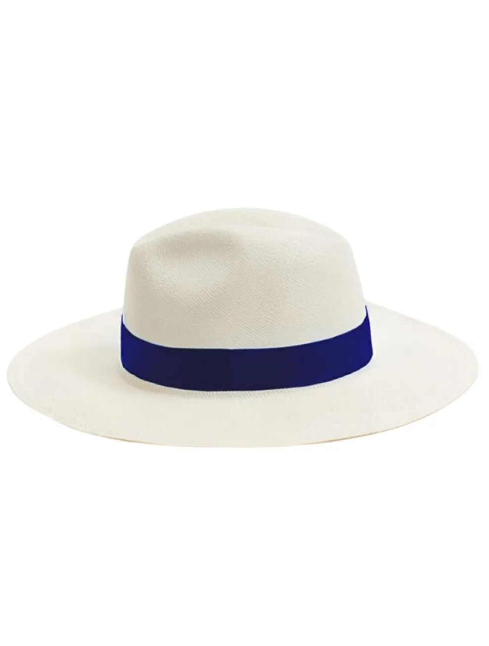 Billy White Hat With Dark Blue Trim