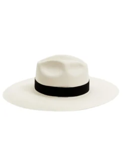 Brett White Hat With Black Trim