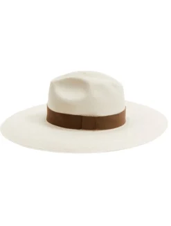 Brett White Hat With Nude Trim