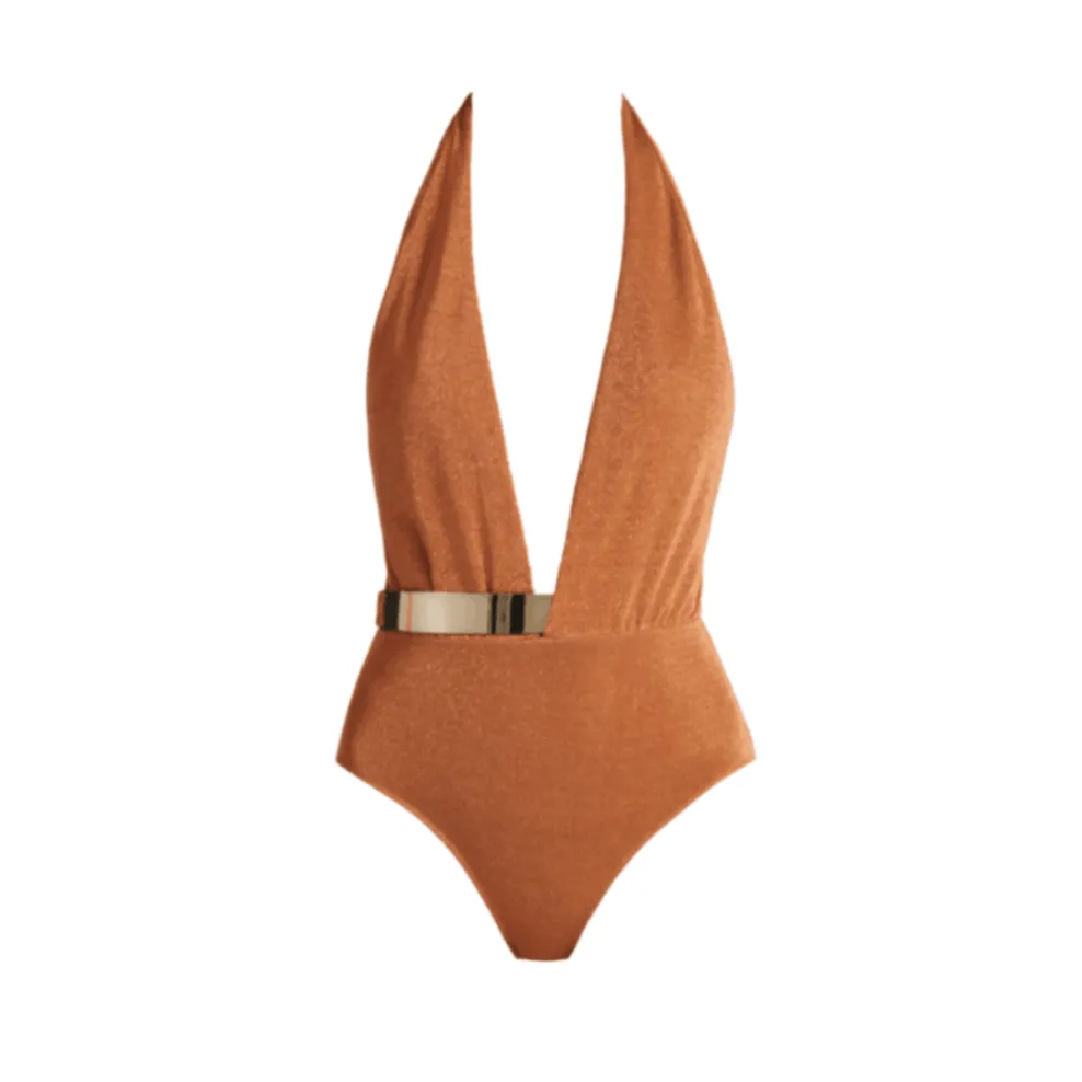 Bridget Shiny Orange Swimsuit