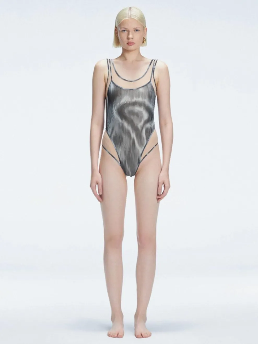 Calista Black Plunge One Piece Swimsuit