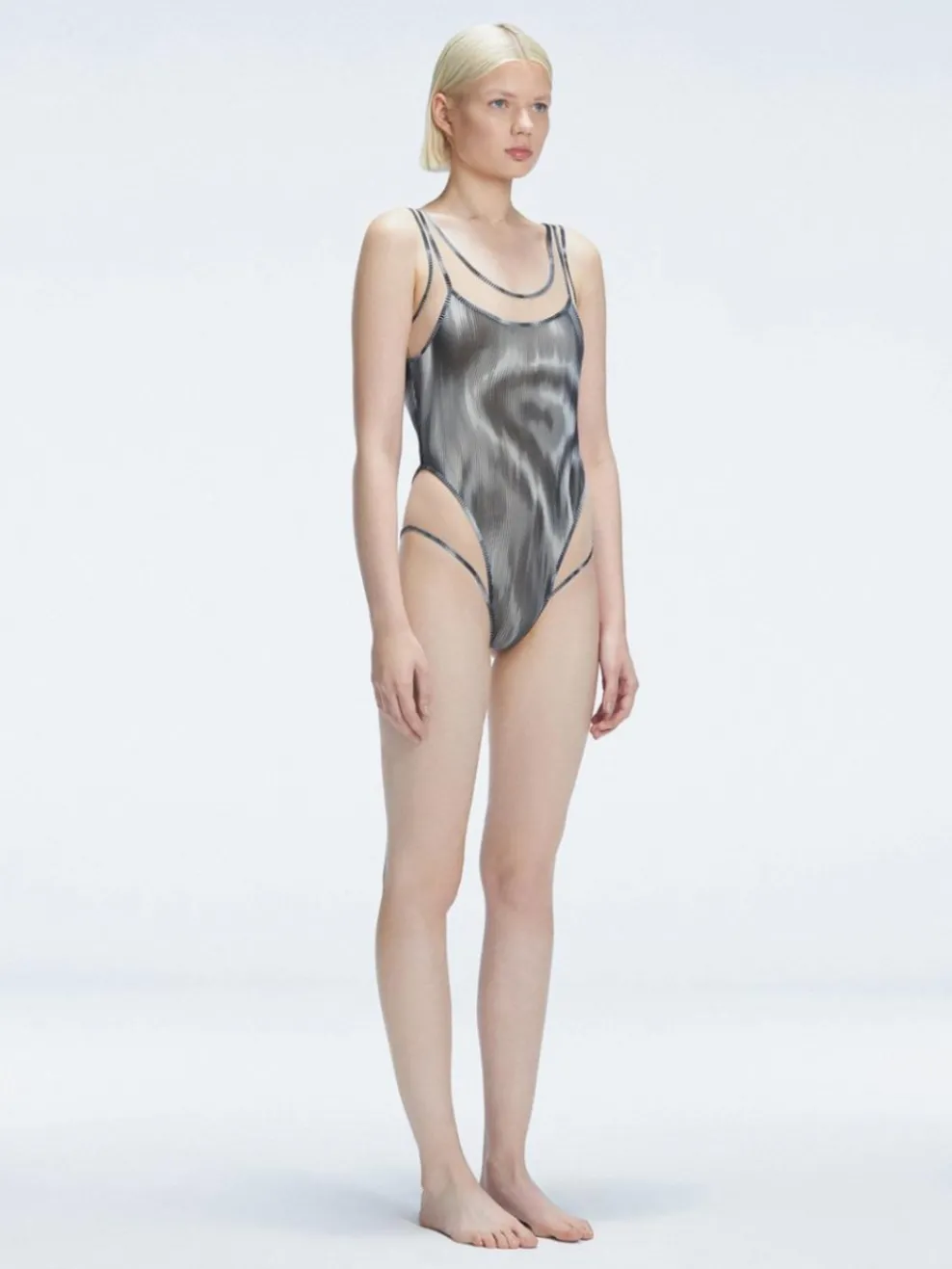 Calista Black Plunge One Piece Swimsuit