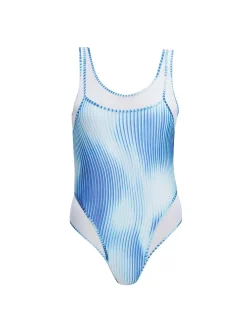 Calista Blue Plunge One Piece Swimsuit
