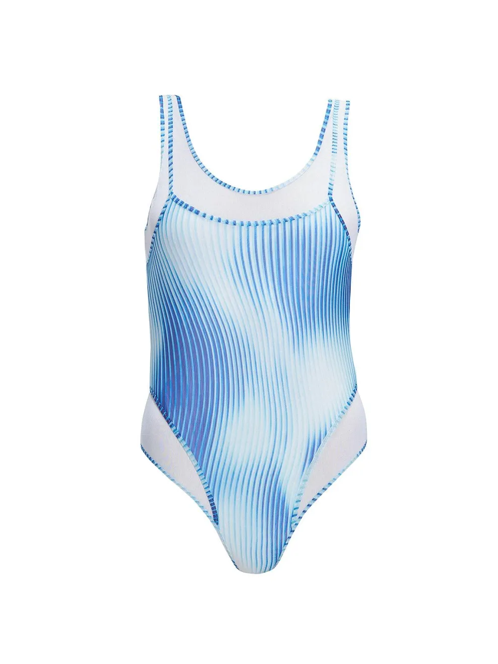 Calista Blue Plunge One Piece Swimsuit