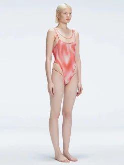 Calista Red Plunge One Piece Swimsuit