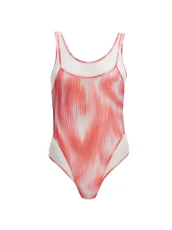 Calista Red Plunge One Piece Swimsuit
