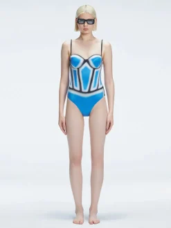 Camilla Blue Bandeau One Piece Swimsuit