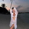 Carina Zavline - Zarya White Bikini Set - Althea White Kaftan