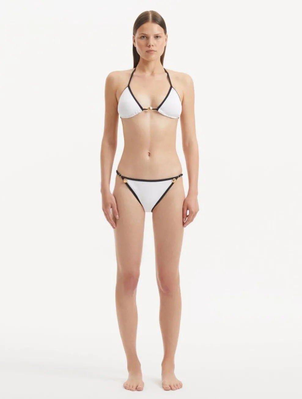 Carina Zavline - Zarya White Bikini Set - Althea White Kaftan