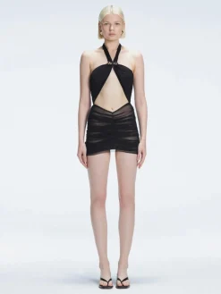 Carolina Black Cut-Out Swimdress