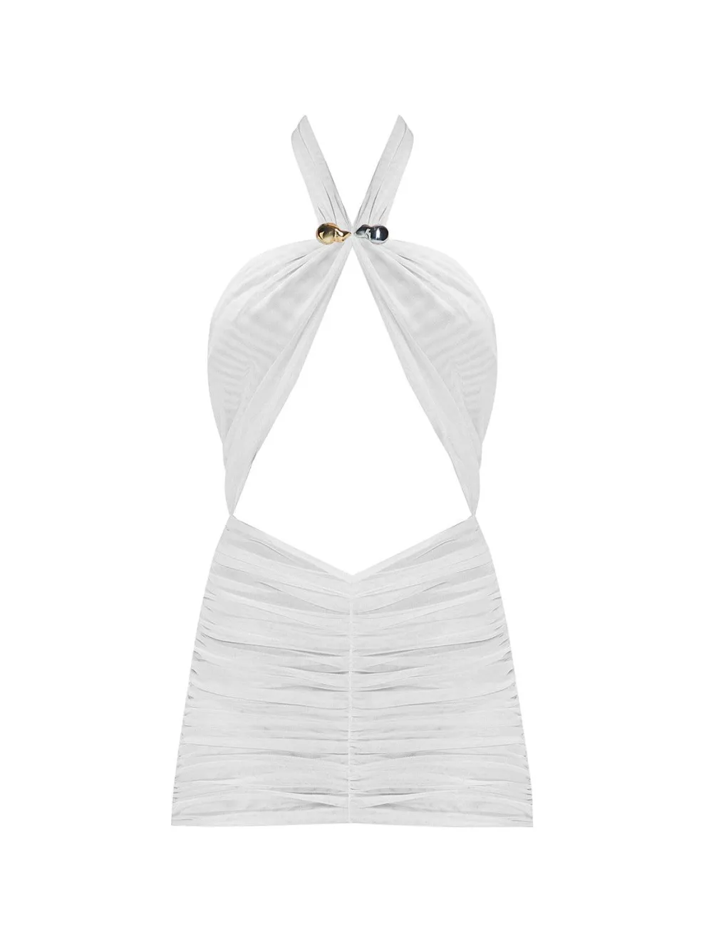 Carolina White Cut-Out Swimdress