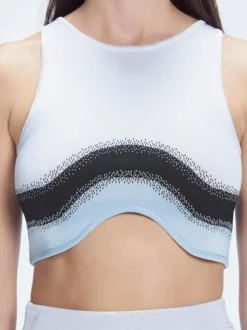 Cecilia Blue Degraded Knit Crop Top