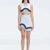 Cecilia Crop Top and Lydia Skirt Blue Optical Set
