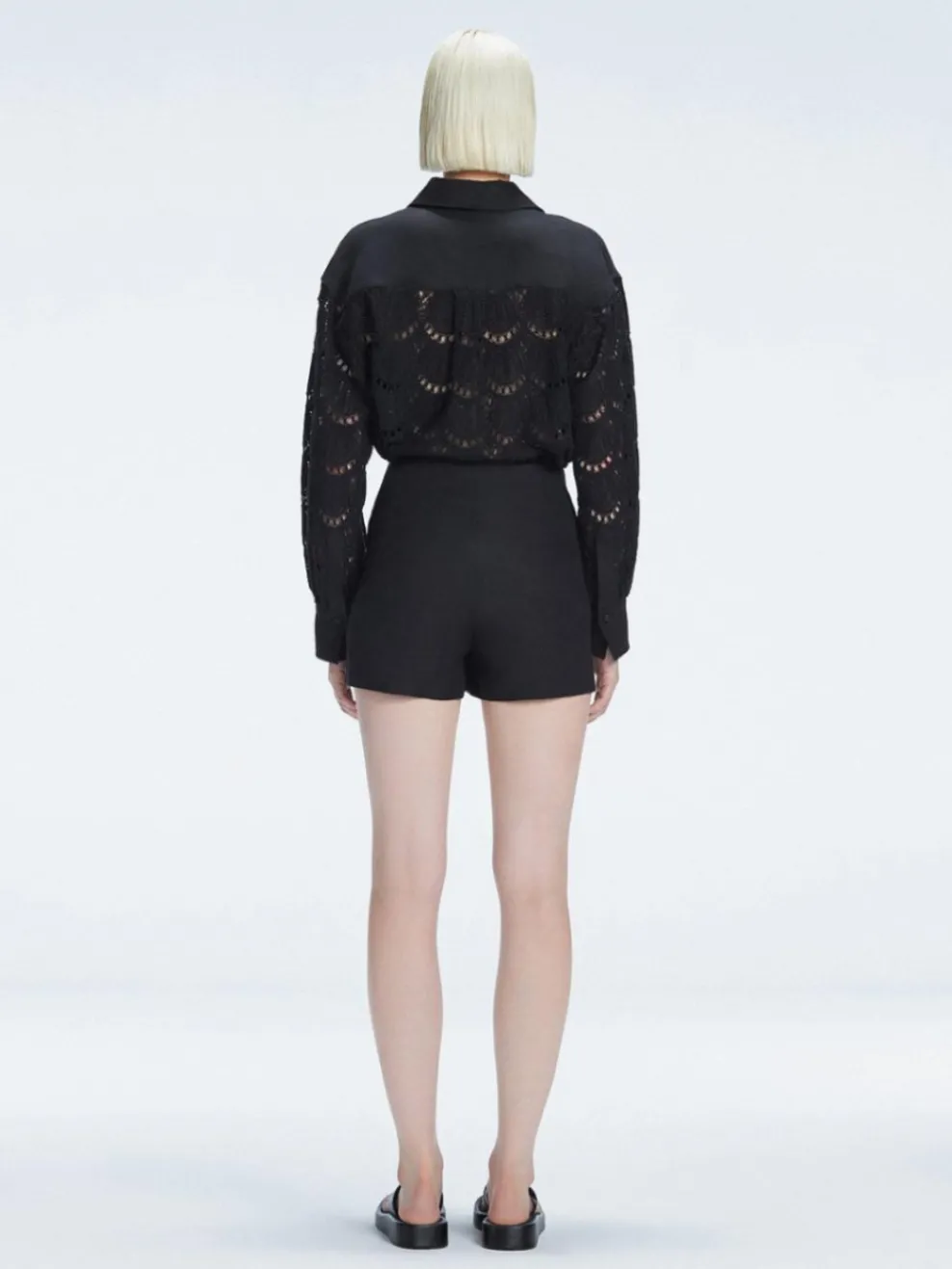 Elise Black Linen Mini Skort