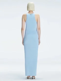 Elvira Jain - Louisa Halter Neck Blue Maxi Dress