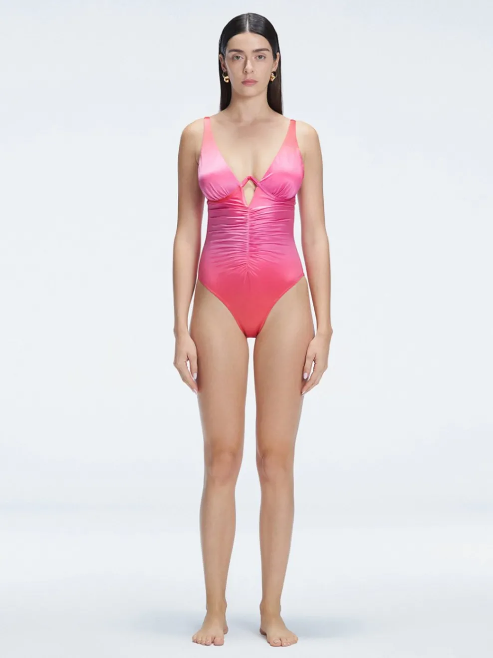 Emma V Neck Gradient One Piece Swimsuit