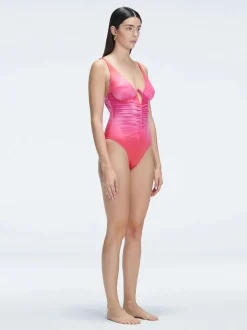 Emma V Neck Gradient One Piece Swimsuit
