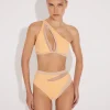 Etta Orange/Nude Bikini Top