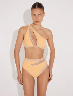 Etta Orange/Nude Bikini Top