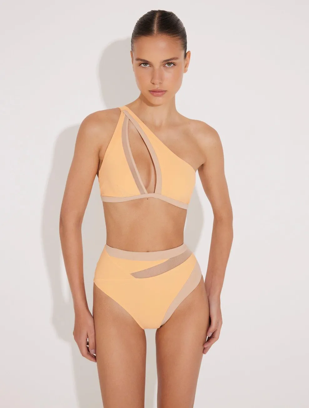 Etta Orange/Nude Bikini Top