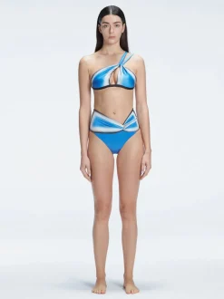 Eva Blue High Waist Bikini Bottom