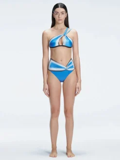 Eva Blue One Shoulder Bikini Top