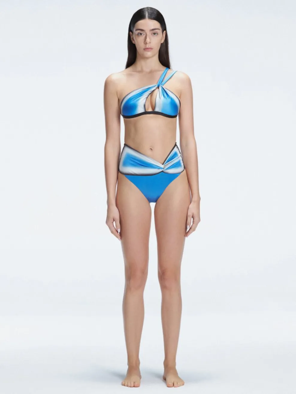 Eva Blue One Shoulder Bikini Top