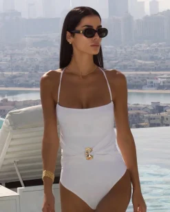 Farah Abdel Aziz - Felice White One Piece Swimsuit