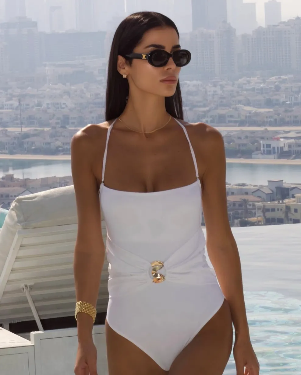Farah Abdel Aziz - Felice White One Piece Swimsuit