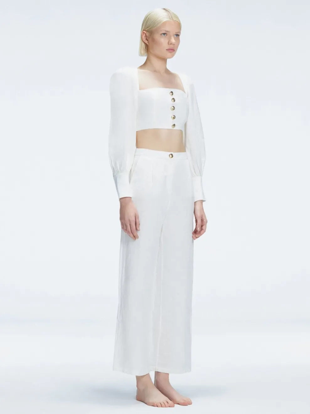 Gemma Top and Valencia Pants White Set