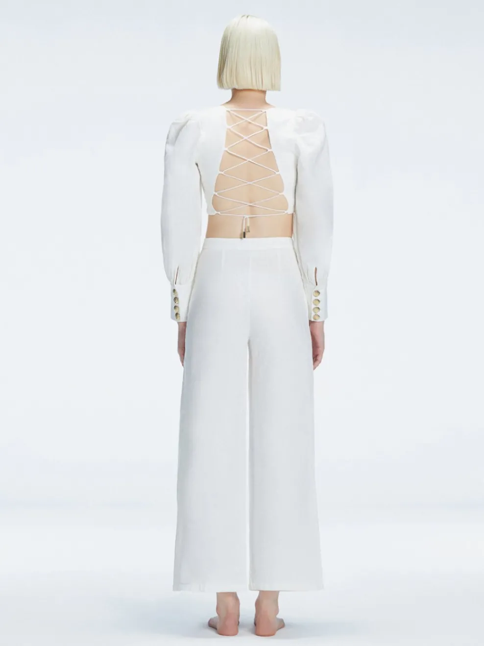 Gemma Top and Valencia Pants White Set