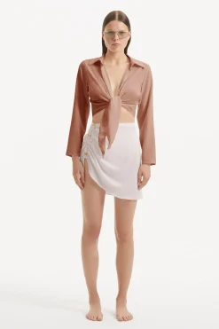 Greta Brown Satin Shirt