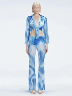 Greta Top and Freya Pants Blue Optical Set