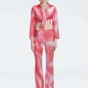 Greta Top and Freya Pants Red Optical Set