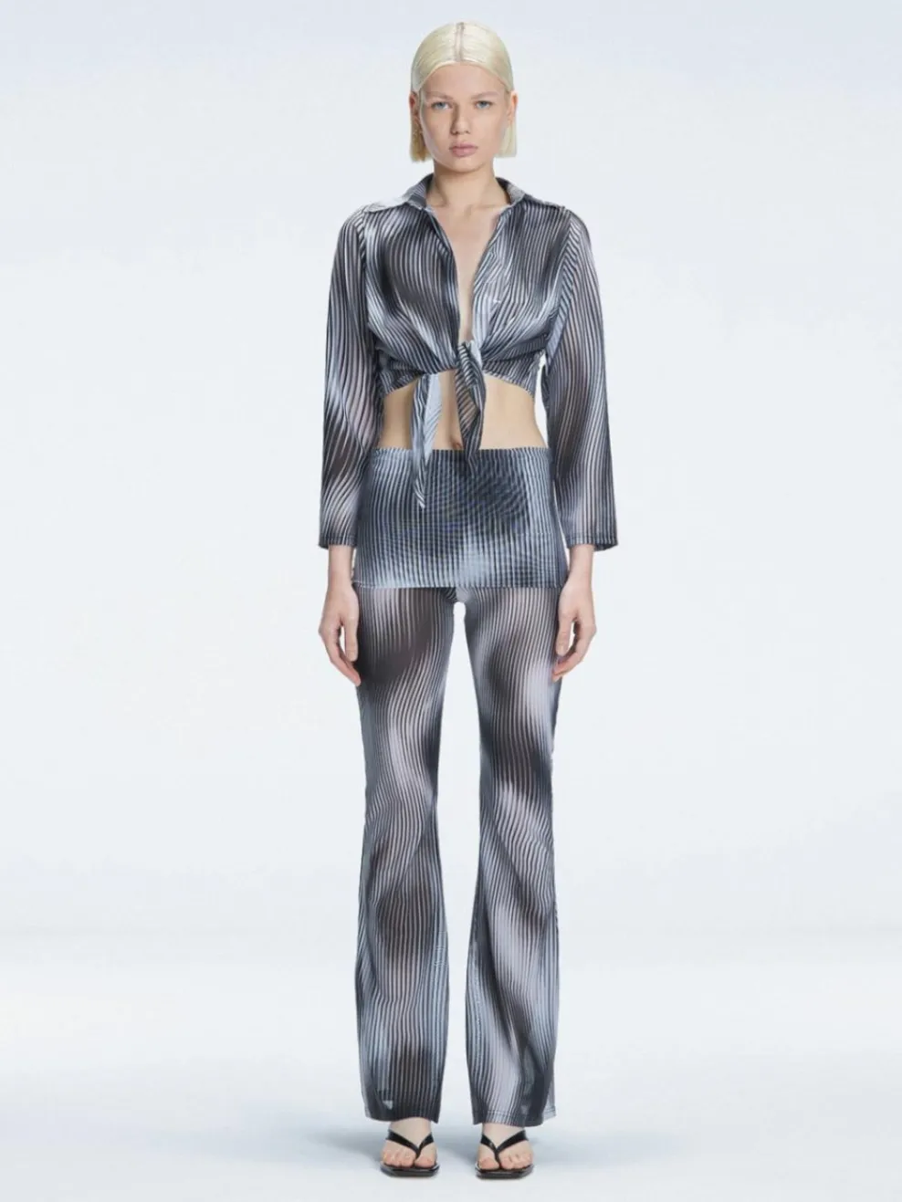 Greta Top and Freya Pants Black Optical Set