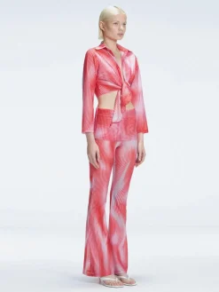 Greta Top and Freya Pants Red Optical Set