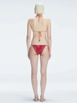 Hermione Red Triangle Bikini Top