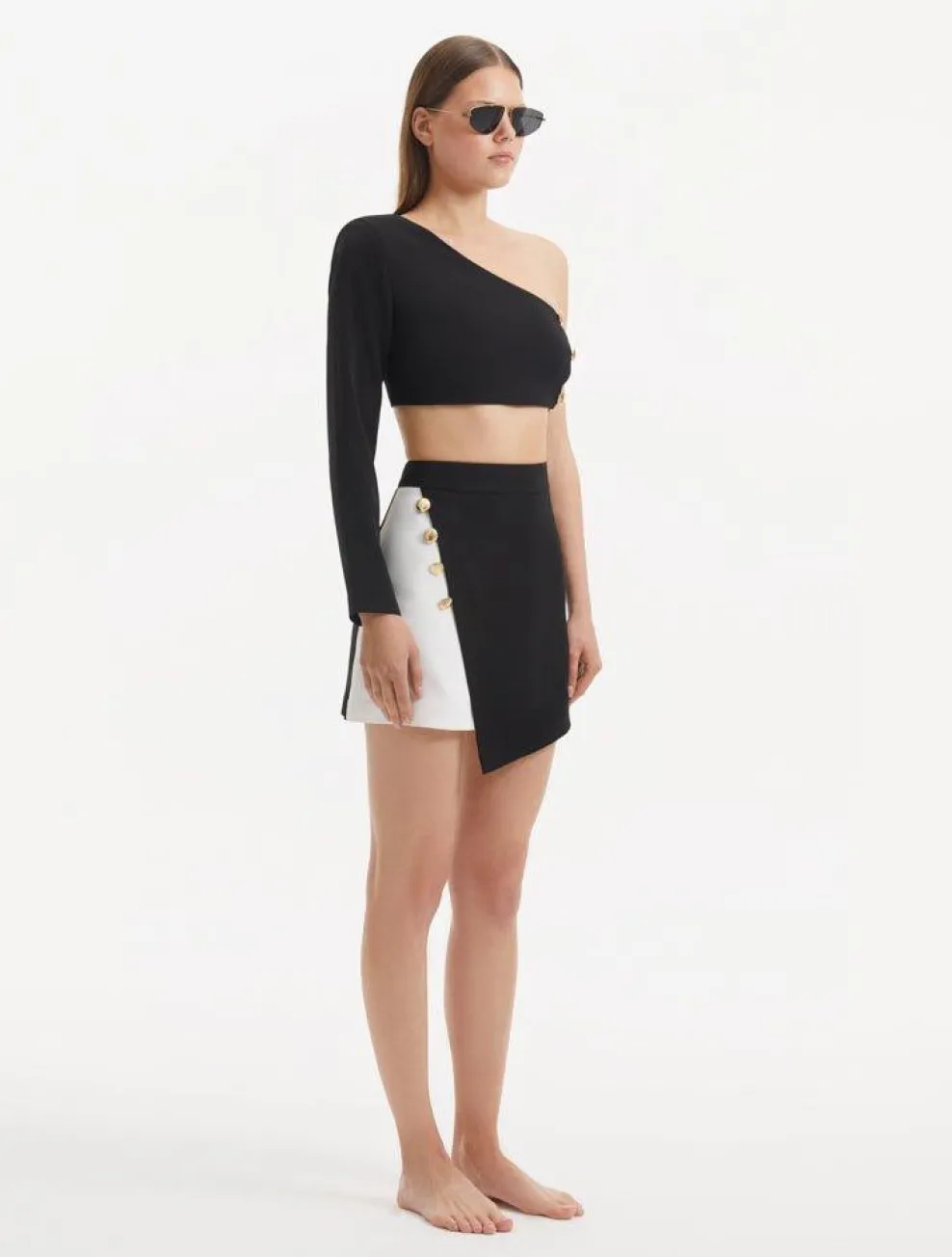 India Black White Skirt