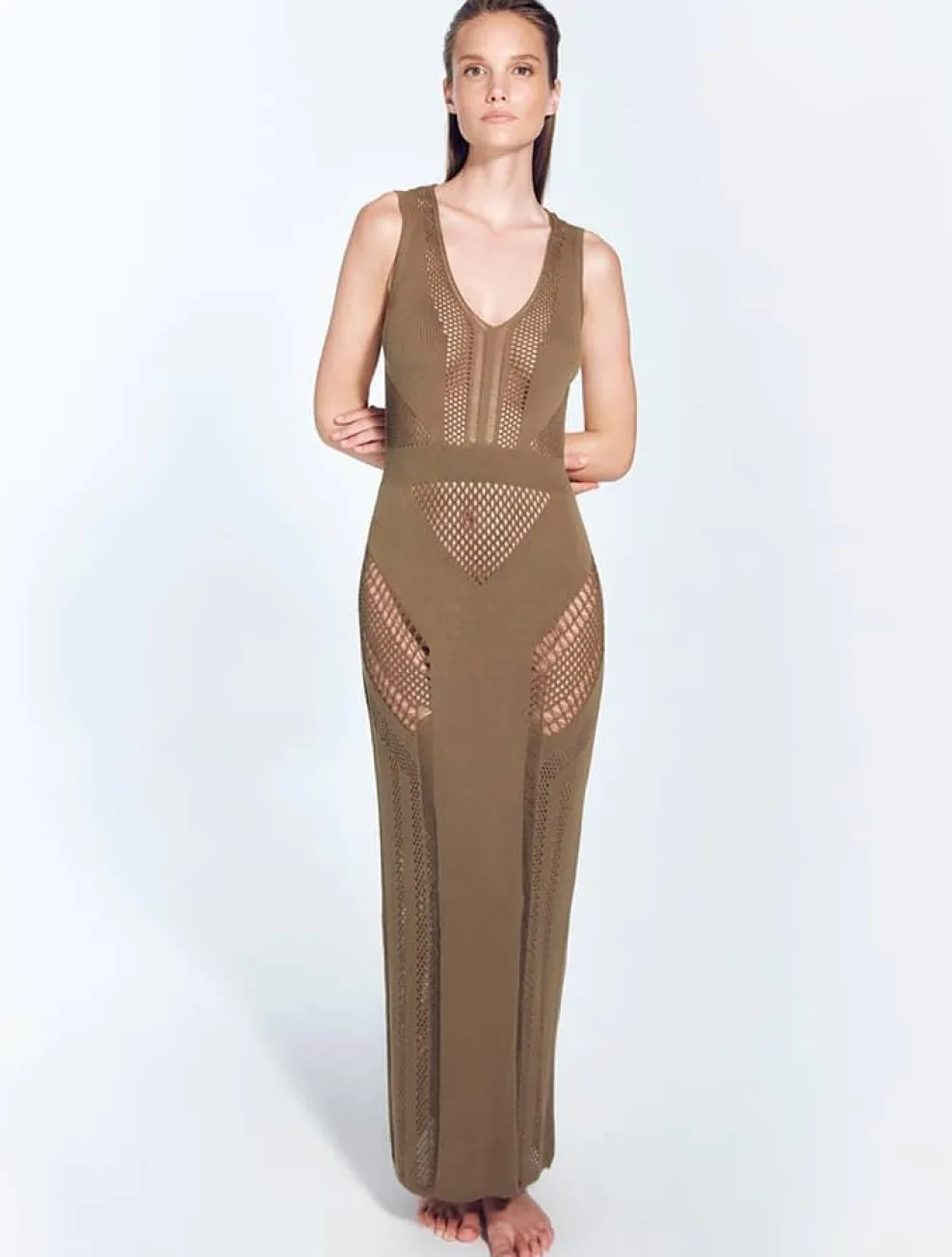 Izzy Khaki Maxi Dress