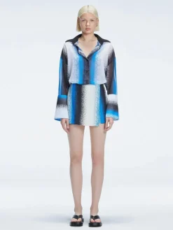 Janine Blue Degraded Long Sleeve Shirt