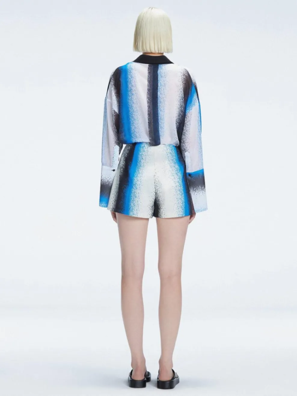 Janine Blue Degraded Long Sleeve Shirt