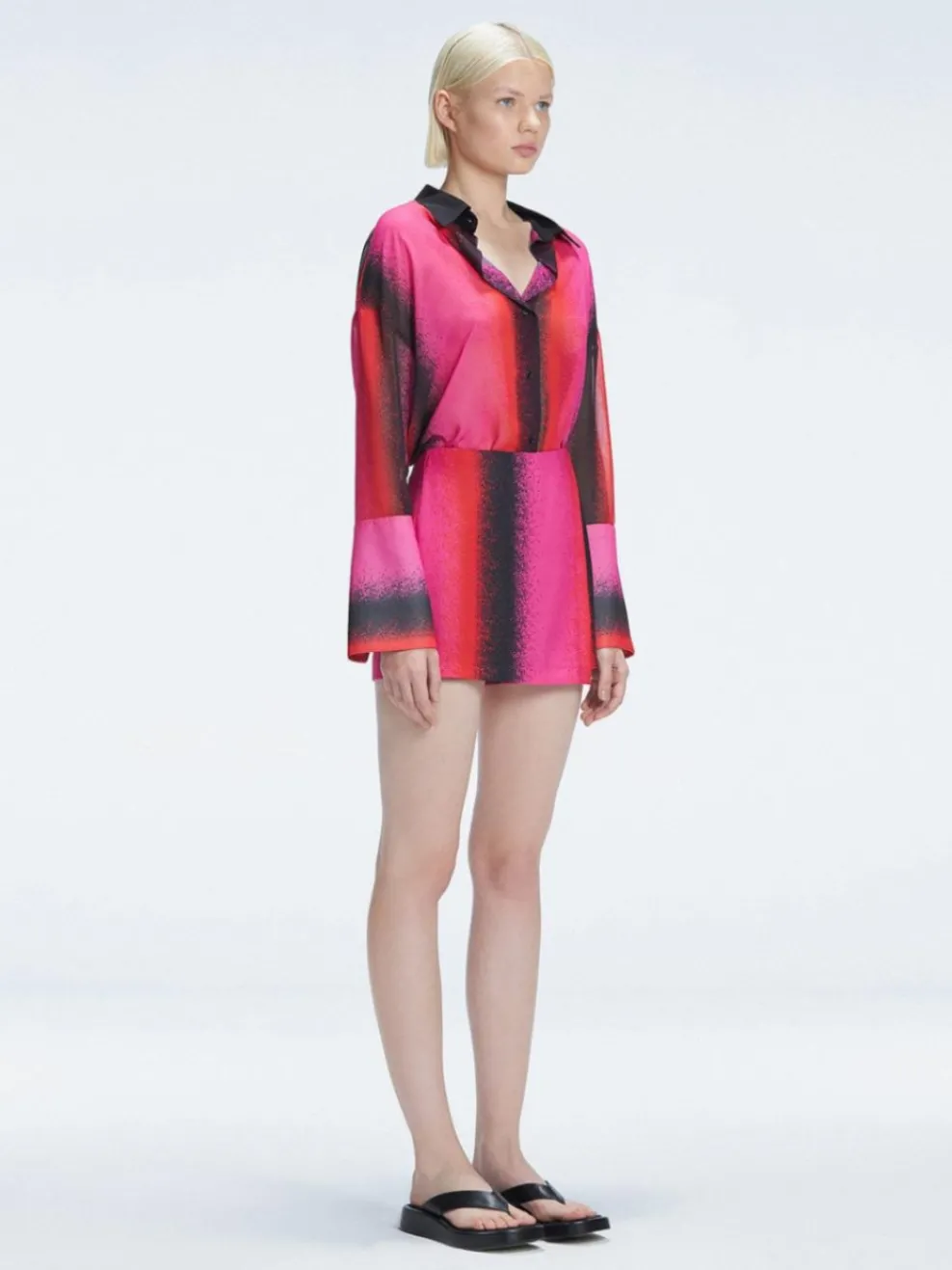 Janine Red Degraded Long Sleeve Shirt