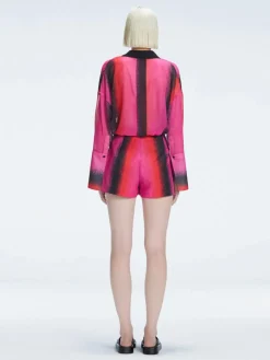 Janine Red Degraded Long Sleeve Shirt