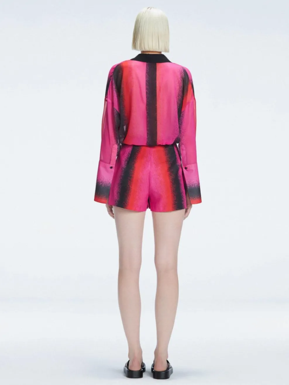 Janine Red Degraded Long Sleeve Shirt