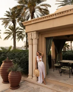 Julia Mateian - Aveline Sleeveless Lace Maxi Kaftan